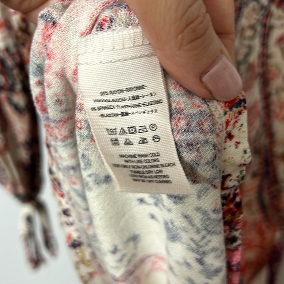 Free People All Dolled Up Longsleeve Boho Dress Burgundy Ivory Size Small - Picture 5 of 6